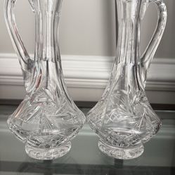 Crystal Oil & Vinegar Set – Matching Glass Cruets