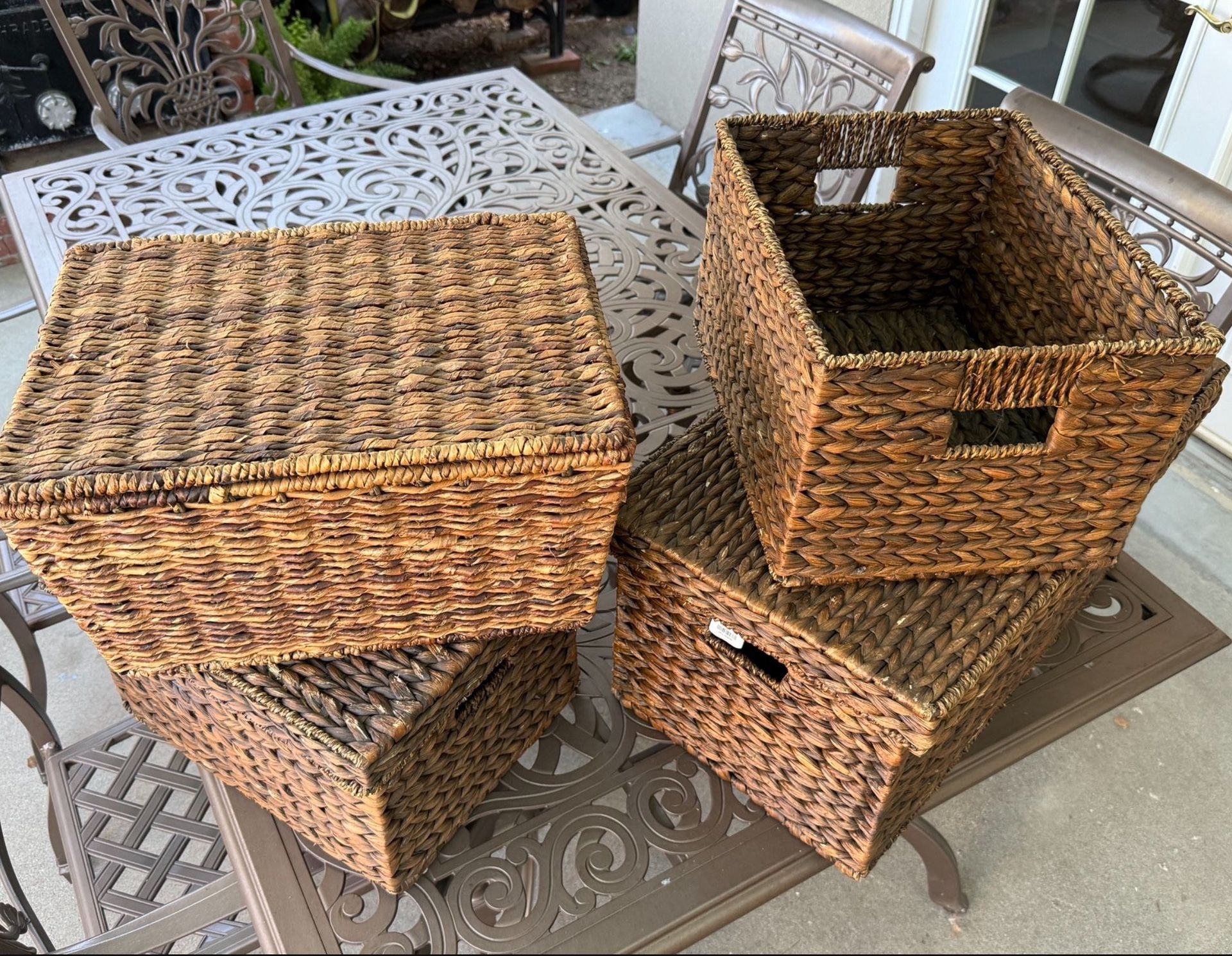 4 Large Wicker Baskets