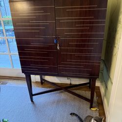 Bar - Freestanding Wood With Metal Inlay 