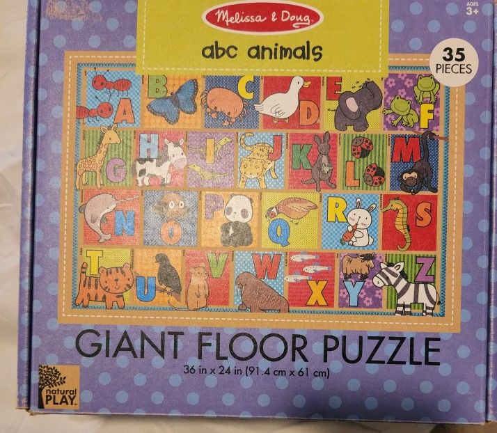 MELISSA AND DOUG ABC ANIMALS GIANT FLOOR PUZZLE EXCELLENT CONDITION LIKE NEW!!