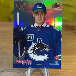 Nils Hoglander 2020-21 Upper Deck - Rookie Class SE Holo SP Silver Script 