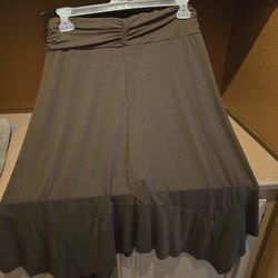  Women's Flowy Handkerchief Hemline Midi Skirt