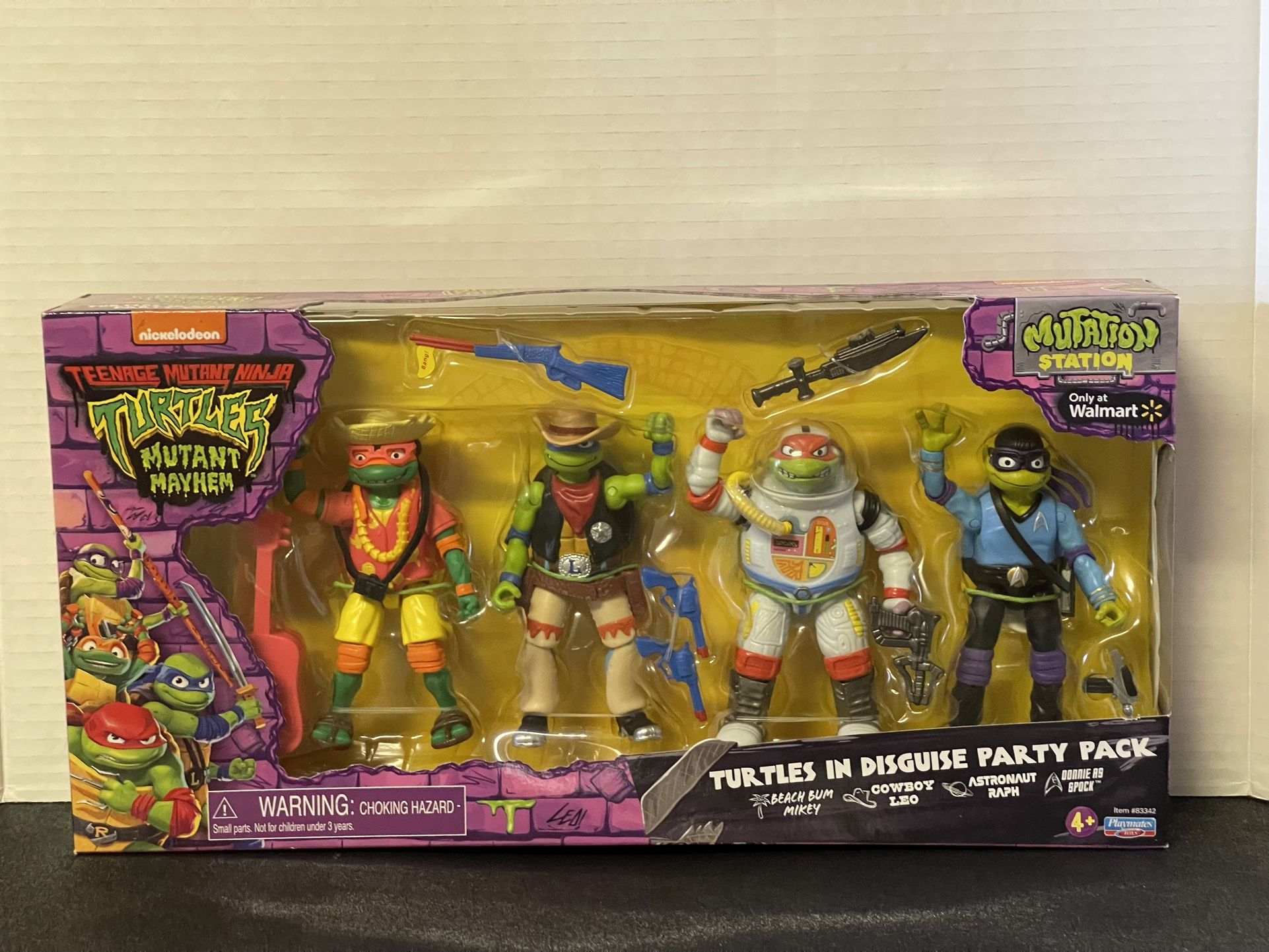 TEENAGE MUTANT NINJA TURTLES MUTANT MAYHEM NEW PLAYMATES TOYS TURTLES IN DISGUISE PARTY PACK! Toys