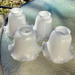 Vintage White Glass Tulip Lamp Shades