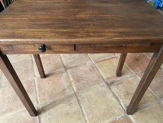Antique Mission Farmhouse Solid Oak Table / Writing Desk 