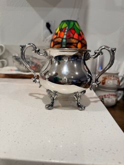 Silver-Plated Double Handle Sugar Bowl