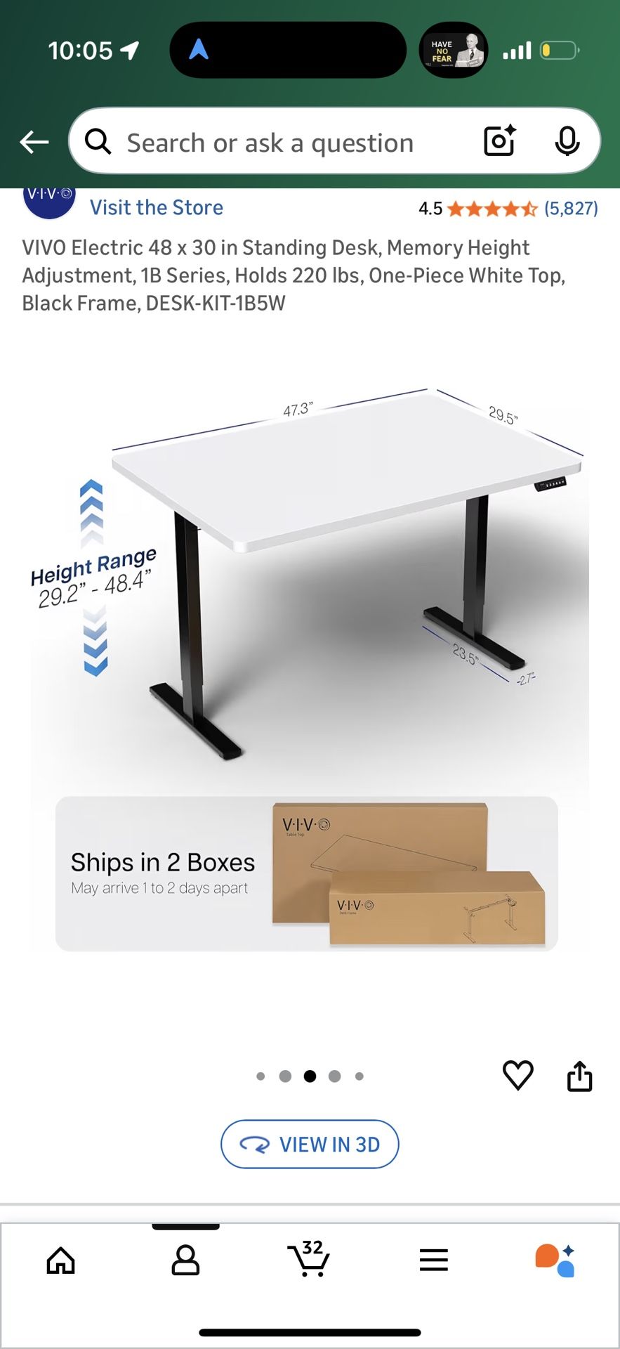 Height Adjustable Standing Or Sitting Desk