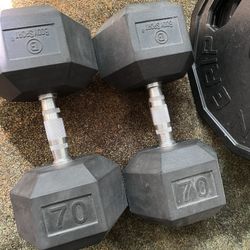 70 Pounds Dumbbells Pair 