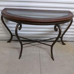 Wood & Glass Console Table – Elegant Entryway / Sofa Table