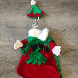 Pet Elf Costume With Hat (small)