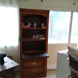 Desk With Shelf And Drawers