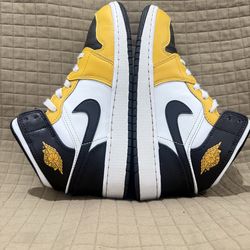 Nike Air Jordan 1 Mid Yellow/Black – 5Y (W 6.5) 🔥