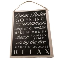 Cabin Rules Decorative Sign 