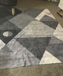 Grey White Rug