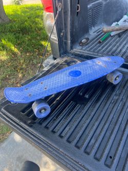 blue penny board skateboard skate