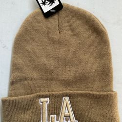 LA Khaki Beanie On Sale 