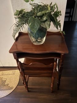 Antique telephone table & chair