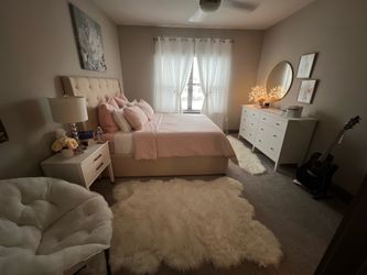 Queen bed frame and box spring