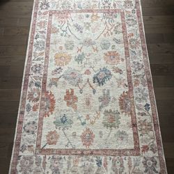 5x8 Zoe Multicolor Floral Distressed Persian Style Area Rug