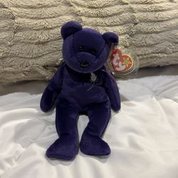 Princess Purple Beanie Bear Original Collectible 