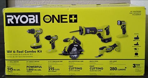 Ryobi ONE+ 6 Power Tool.Combo Kit 18V