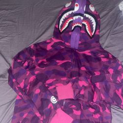 color camo bape double hood 