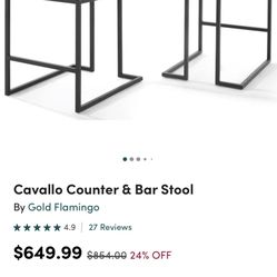 Grey and Black Bar Stool