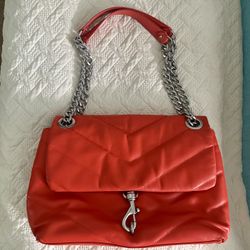 Rebecca Minkoff Edie Leather Maxi Shoulder Bag – Vibrant Red “Brian” – New Tags! 👜 $65 OBO