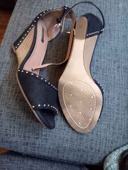 Halogen Black Studded Wedges