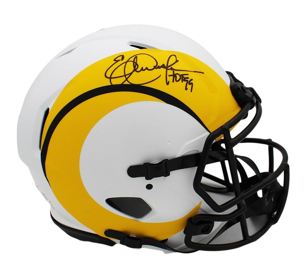 Eric Dickerson Signed Los Angeles Rams Speed Authentic Lunar NFL Helmet with “HOF 99” Inscription