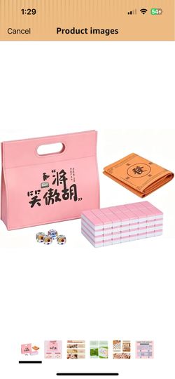 Professional Traditional Chinese Mahjong Set 中式麻將 - 30mm 146 Tiles Green & White Melamine with Dice Storage Case Pink