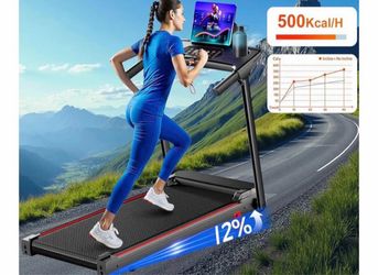 Folding Treadmill with Incline and Tablet Holder