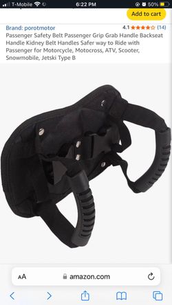 Passenger grip safety belt