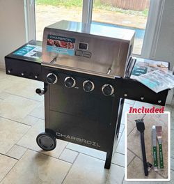 NEW Char-Broil 4-Burner Gas Grill + New Grill Tools