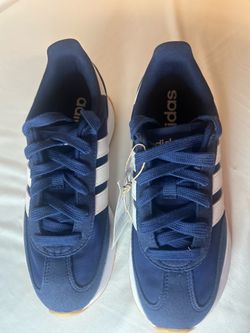 Navy Adidas boys and girls shoes, size 4