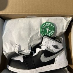 Air Jordan Mid 1 White Shadow Toddler 8c