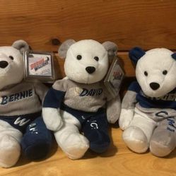 New York Yankees Set Of 3 Salvino Bammers David Justice/Roger Clemens/Bernie Williams (Similar To Beanie BabieS)