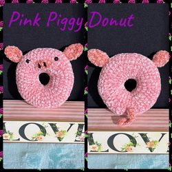 Handmade Crochet Adorable Piggy Donut 🍩 