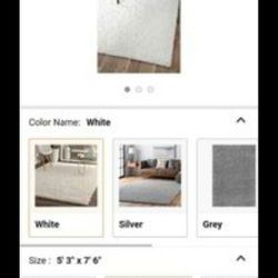 White Shag Area Rug Carpet