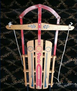 Vintage Wood/ Steel Sled  PARIS CHAMPION 