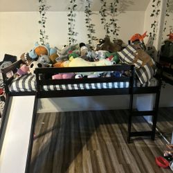 Twin Bed With Slide, Mattress Included 