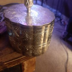 Vintage  1950s  Silver Trinket  Box Made With Steeling Silver 