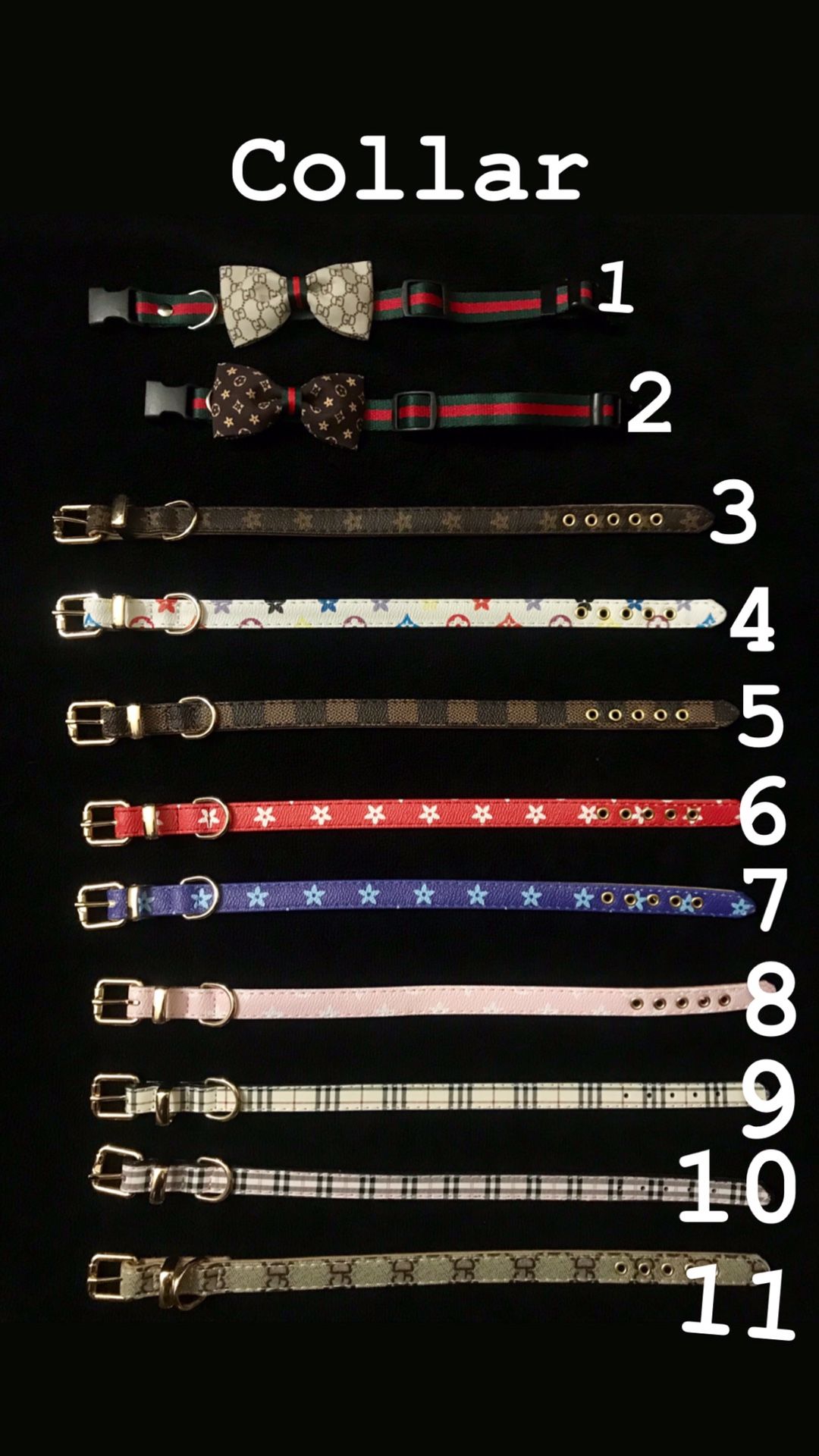 Pet collar and matching leash