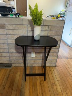 Black Folding TV Tray Table – 26” Tall