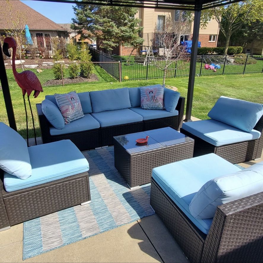 New Patio Furniture Set With Coffee Table 