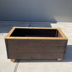 Raised Planter Box Brown And Natural Stain 