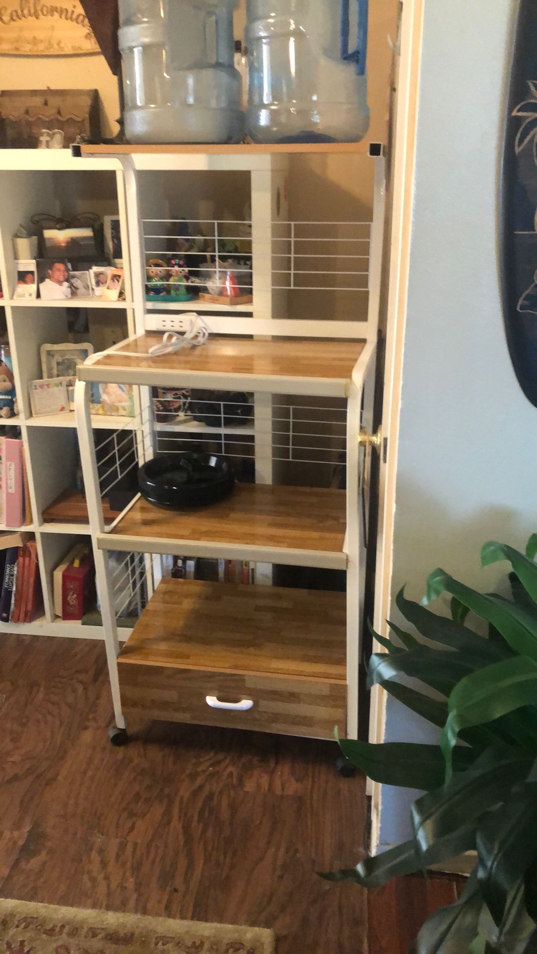 3 Tier Microwave stand On Wheels W/electric Outlets