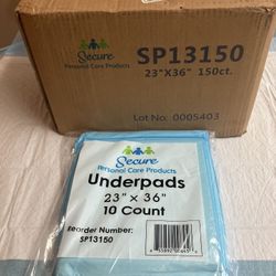 CASE OF WATERPROOF BED PADS/CHUX  Size XL 36” x 23” , 150CT (2 AVAILABLE)