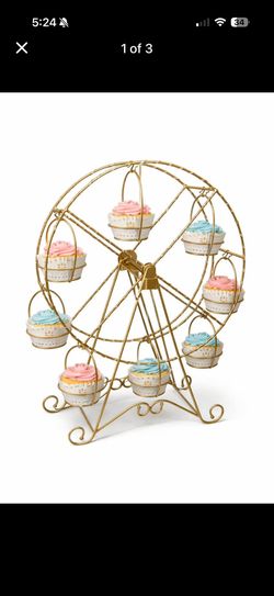 Gold Metal Rotating Dessert Wheel In box, not self propelled