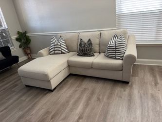 Beige L shape sectional sofa set